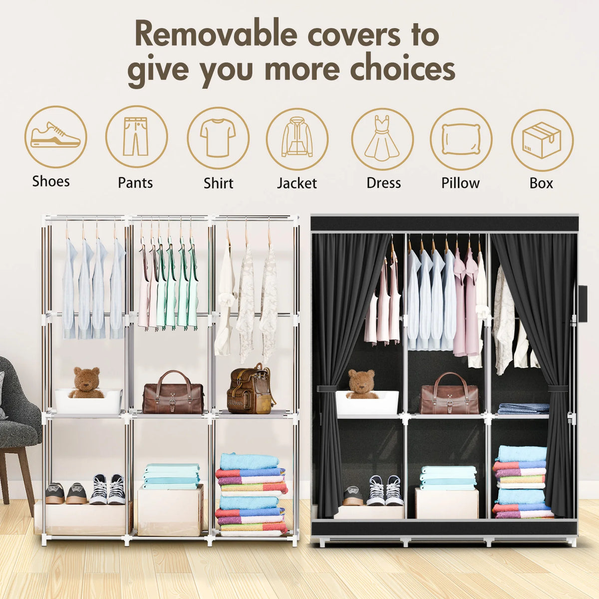 51-Inch Portable Closet Wardrobe