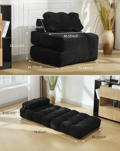 3-in-1 34" Folding Sofa Bed