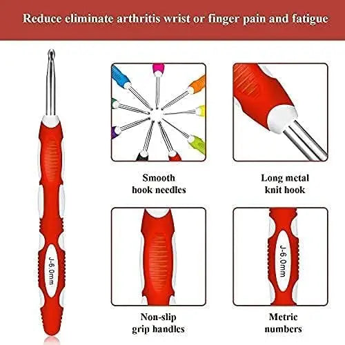 9-Piece Ergonomic Crochet Hooks