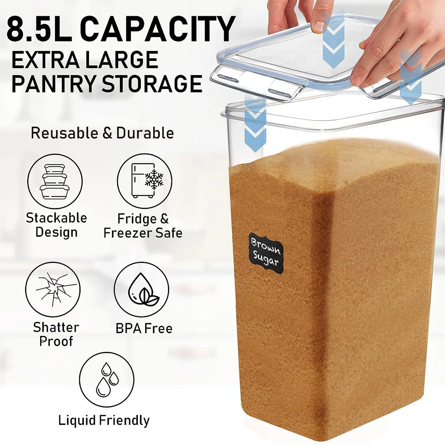 2Pcs Large Airtight Food Storage