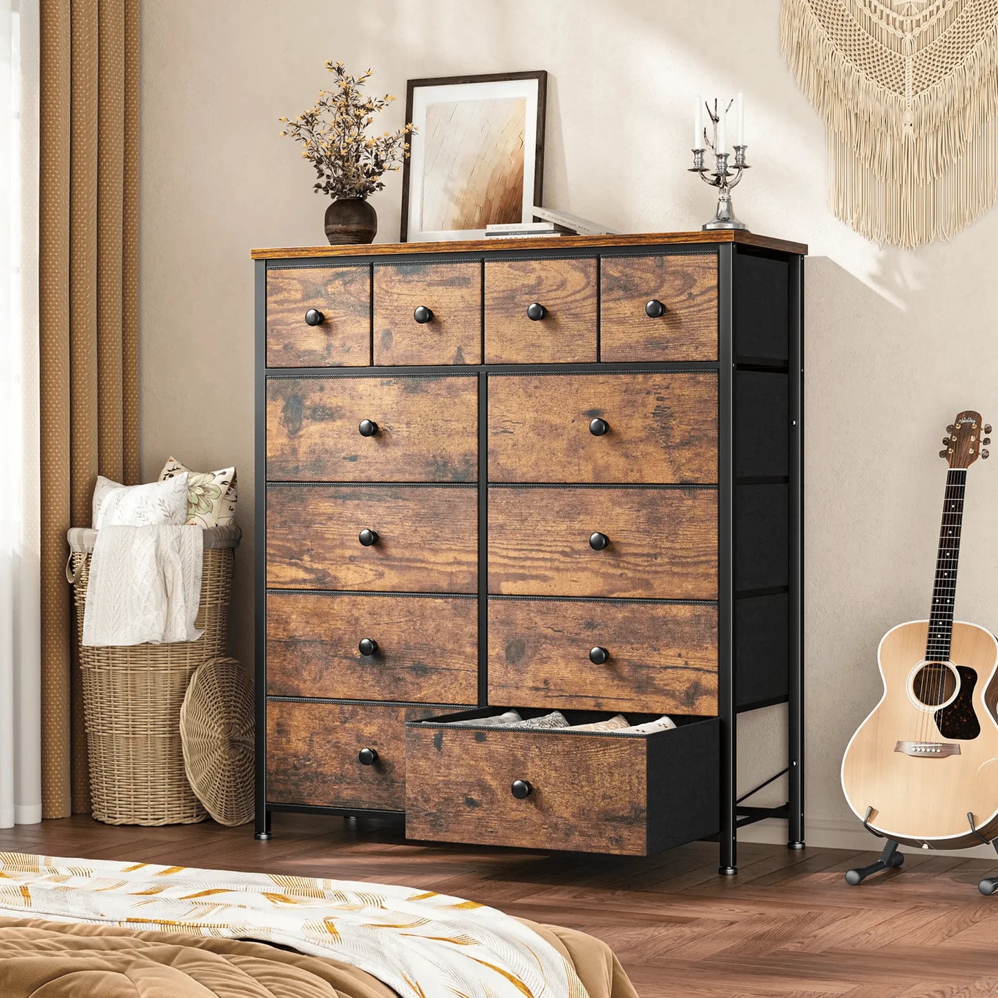 12-Drawer Tall Fabric Dresser