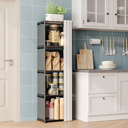 4-Tier White Storage Cabinet