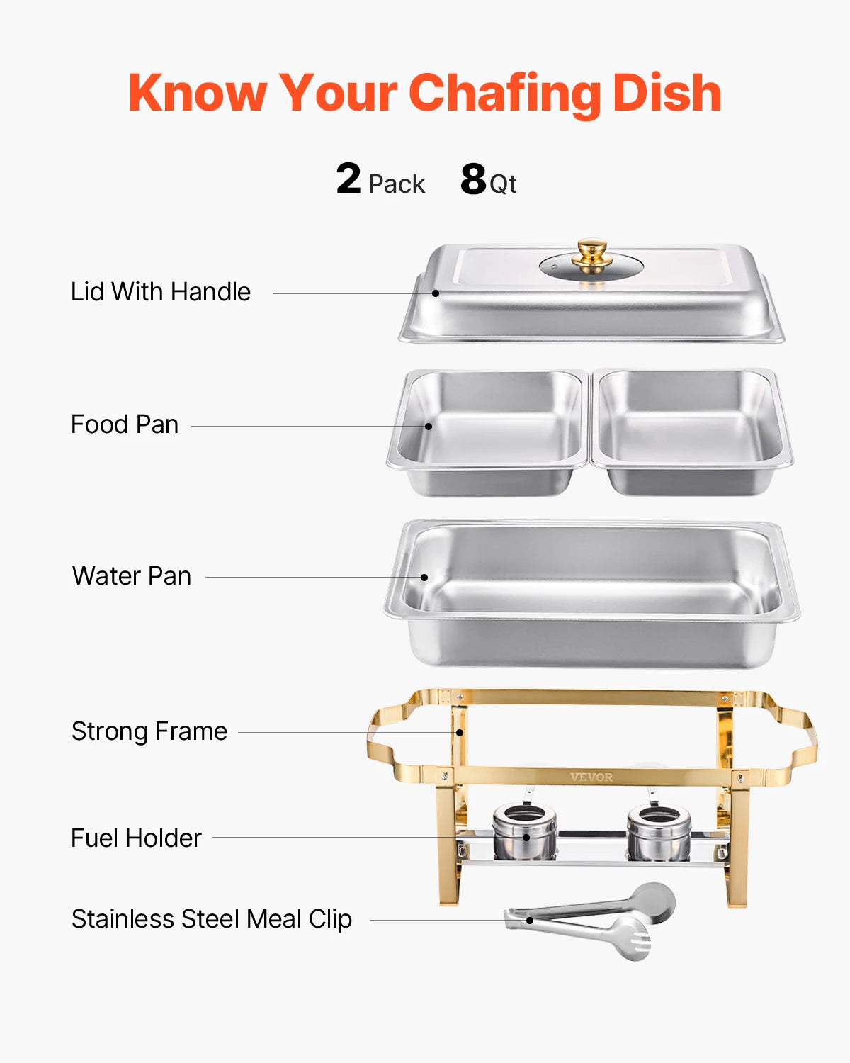 2/4 Pack Chafing Dish Buffet