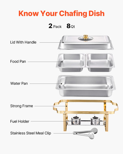 2/4 Pack Chafing Dish Buffet