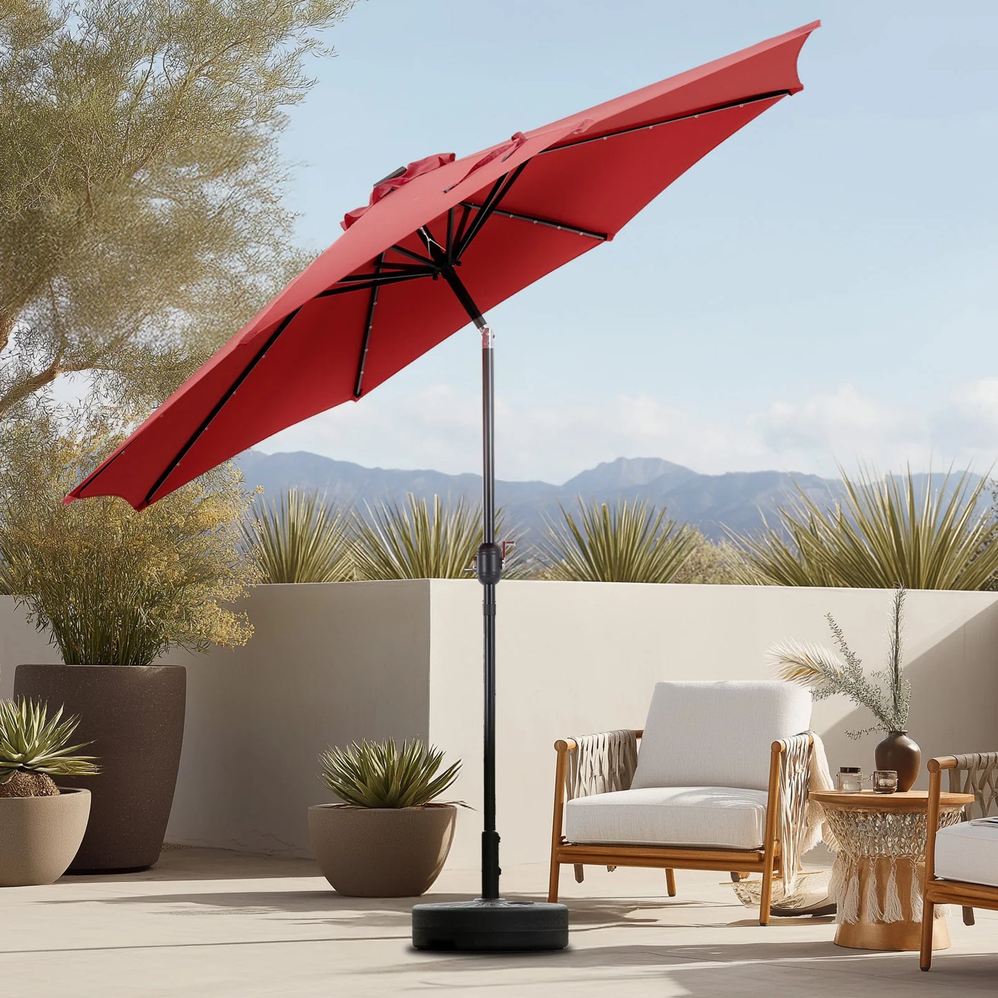10FT Solar Patio Umbrella