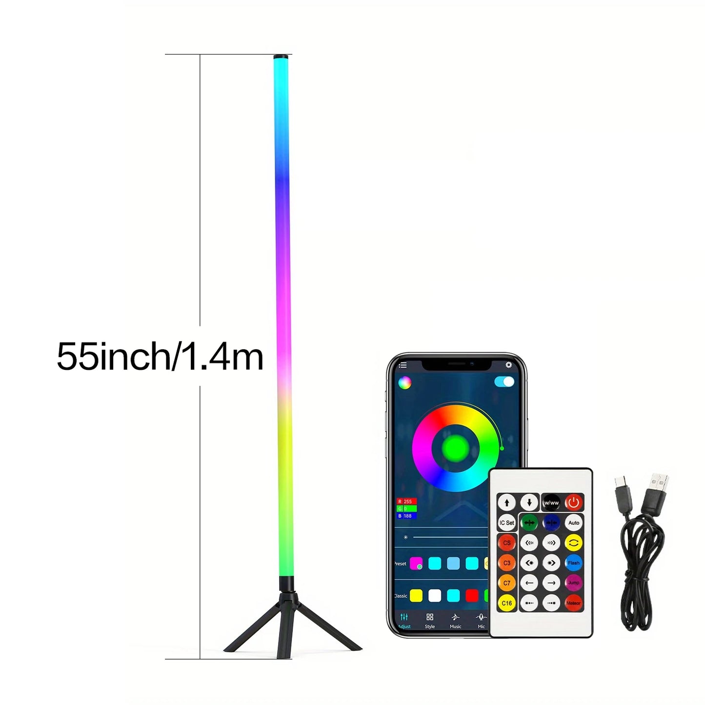360° RGB Corner Atmosphere Lamp Black