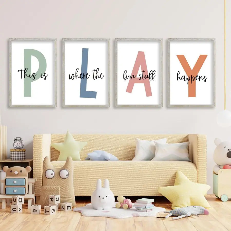 Fun Happens on Kids Playroom Wall