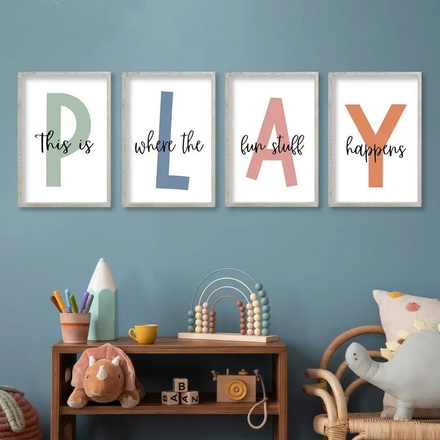 Fun Happens on Kids Playroom Wall