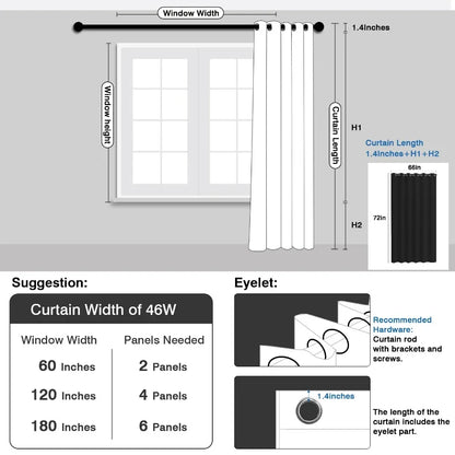 1PC 90% Blackout Curtain