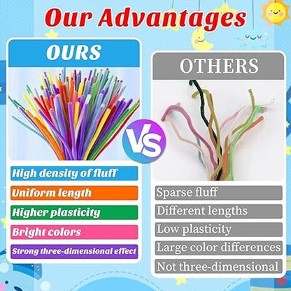 100-1500Pcs Colorful Pipe Cleaners