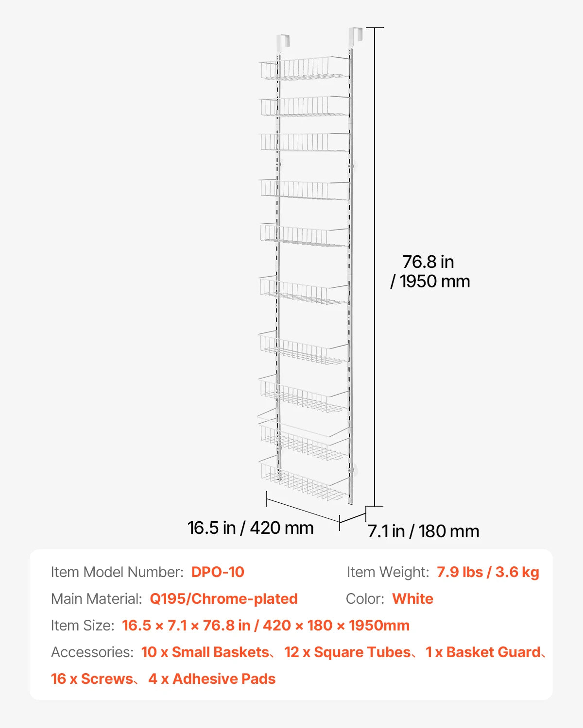 6/8/9/10 Tier Over the Door