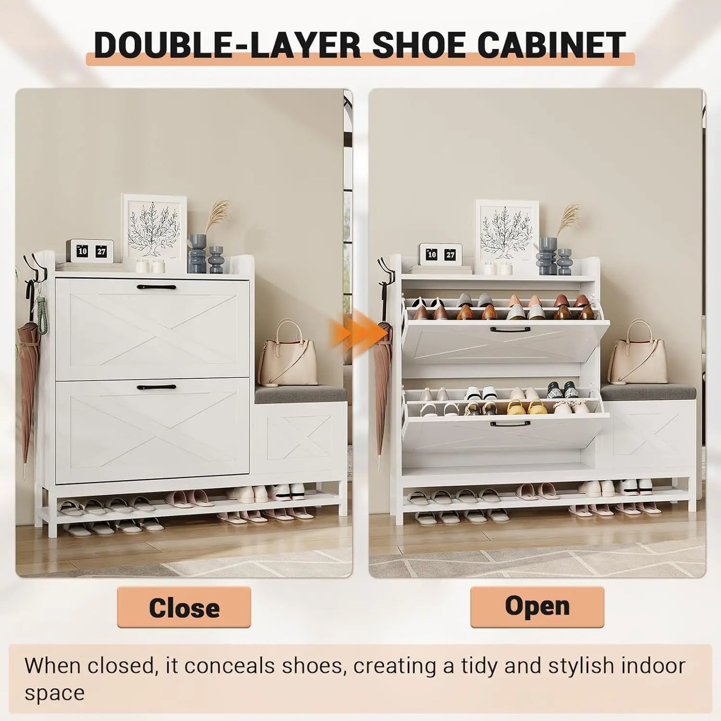Shoe Cabinet Narrow Slim Shoe Organizer Rack