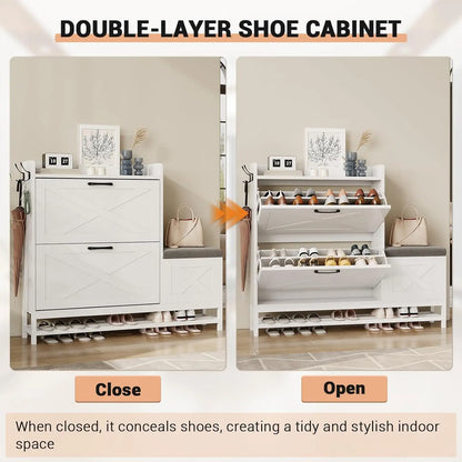 Shoe Cabinet Narrow Slim Shoe Organizer Rack
