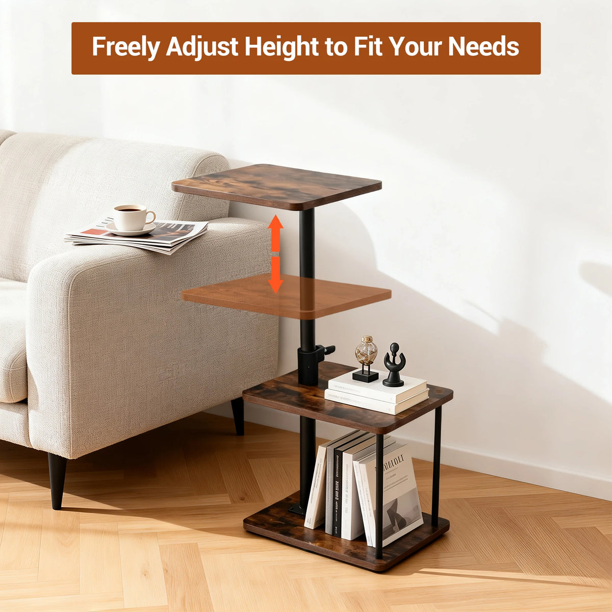 360° Swivel C Shaped Side Table