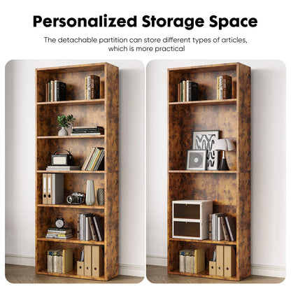 6 Tier Wooden  Bookcase