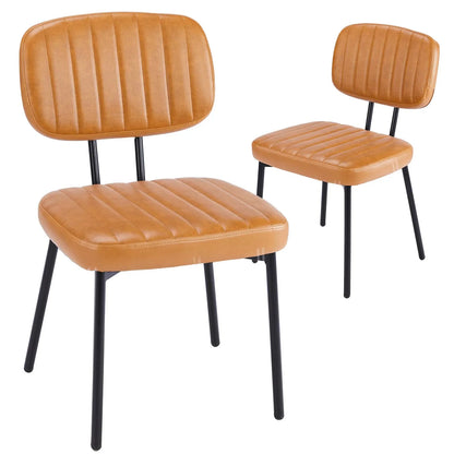 Faux Leather Modern Dining Chairs Set of 2