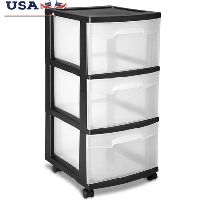 3 Drawer Plastic Storage Cart
