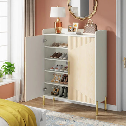 6-Shelf Shoe Storage Cabinet with Doors