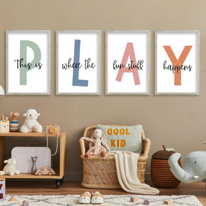Fun Happens on Kids Playroom Wall