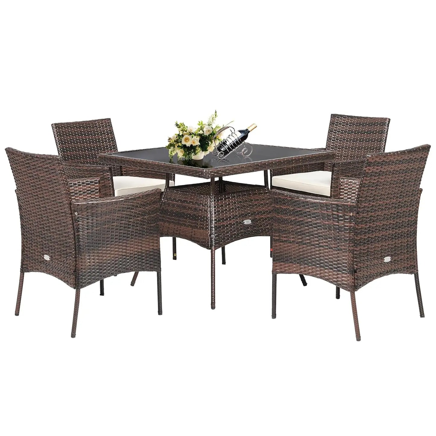 5pc PE Wicker Patio Dining Set