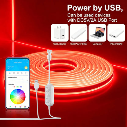 5M RGB Color Changing Neon Light Strip