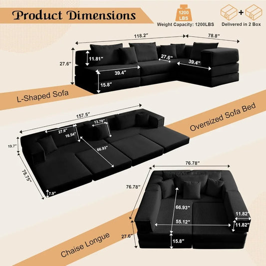 Boneless Sectional Couches