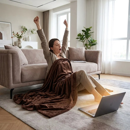 Solid Flannel Multifunctional Throw Blanket