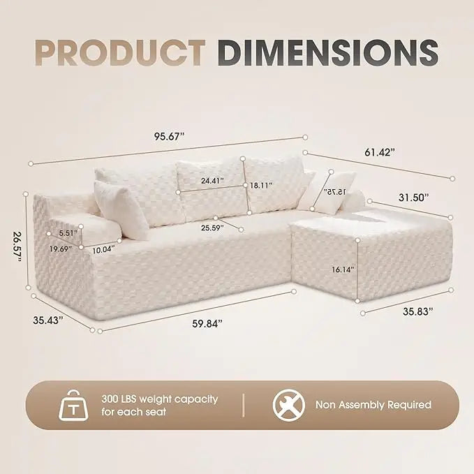 L-Shaped 3-Seat Sectional