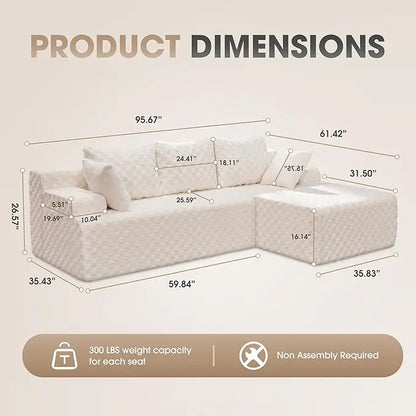 L-Shaped 3-Seat Sectional