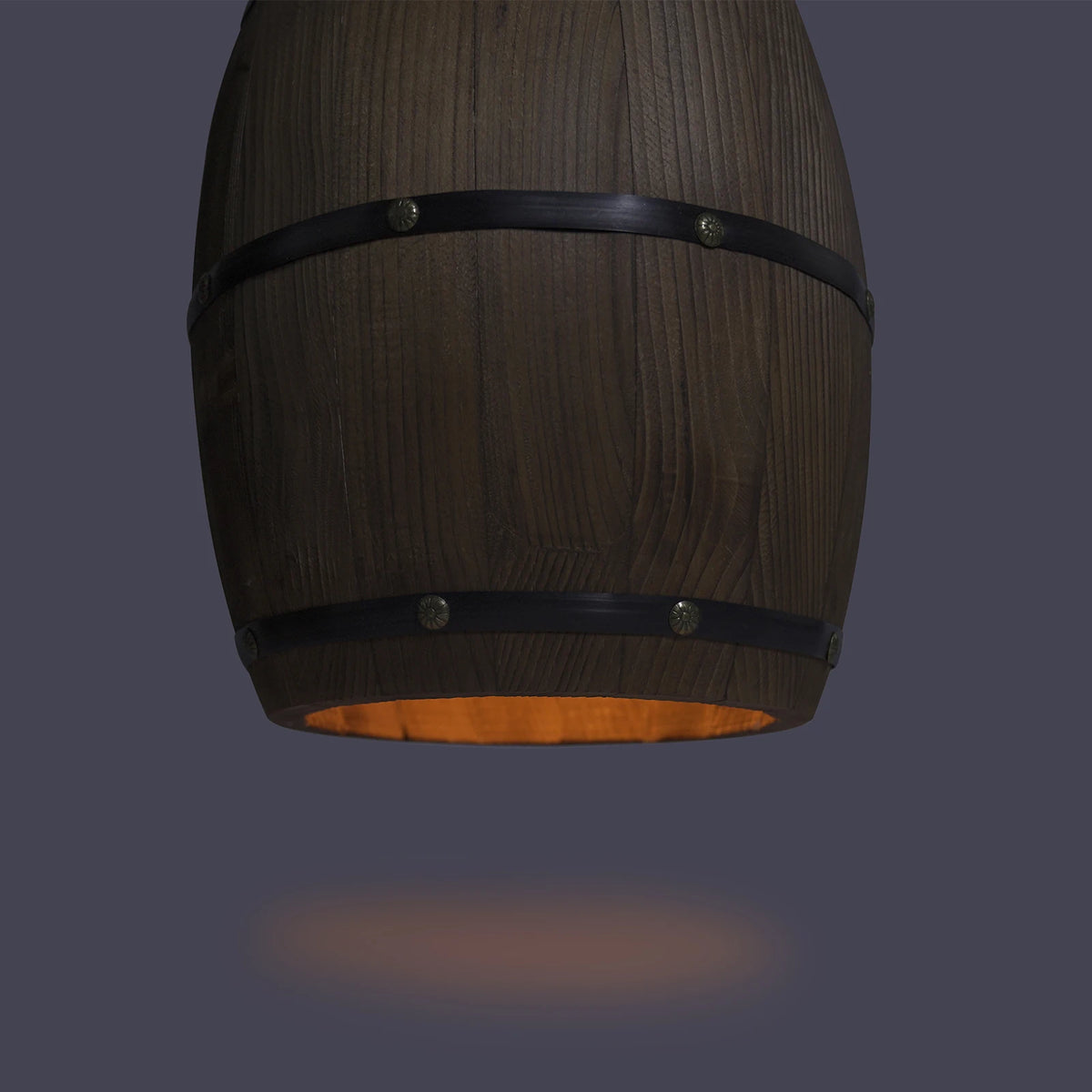 Retro Wood Wine Barrel Pendant Light