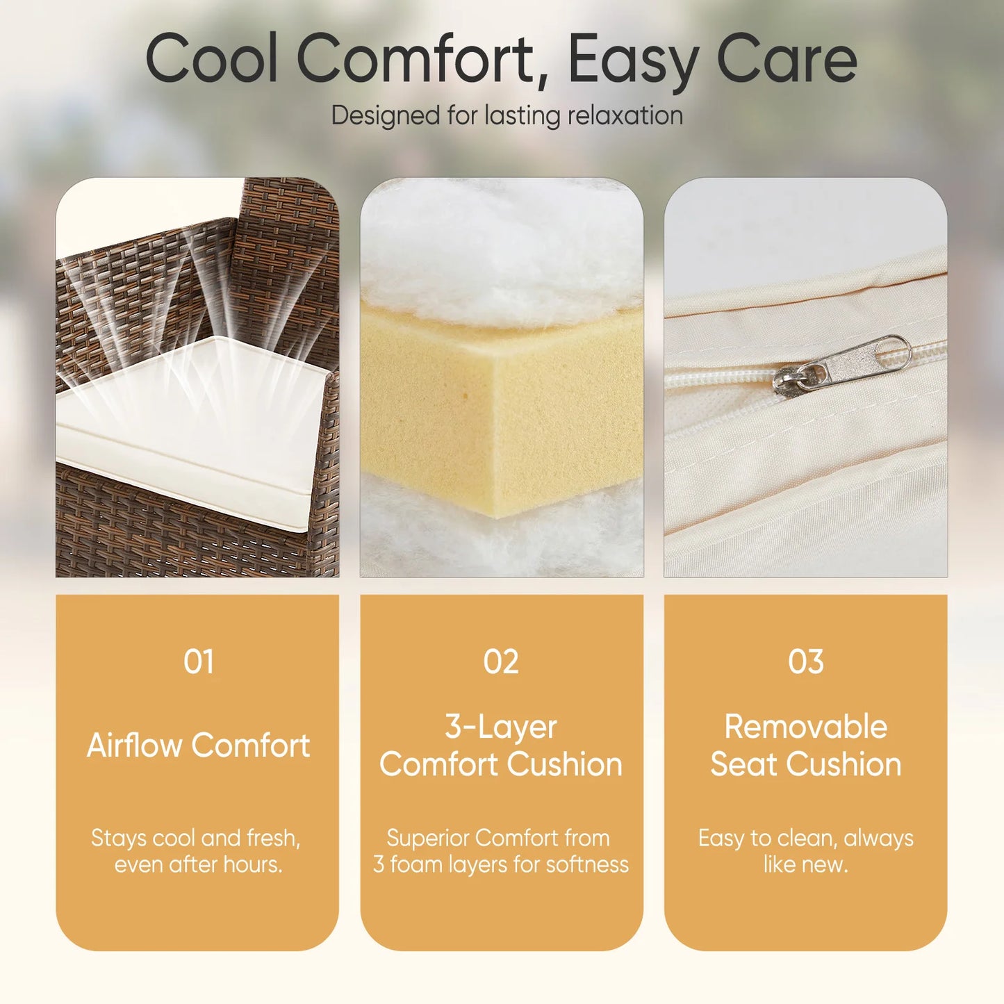 3 Pieces Outdoor Patio Furniture