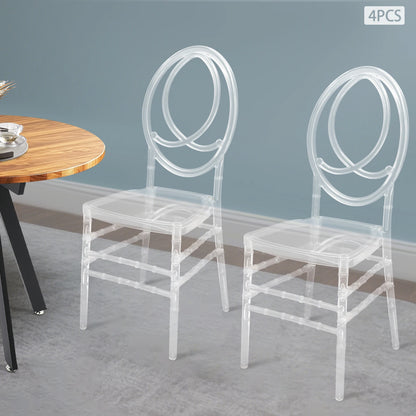 4-Piece Clear PC Chairs