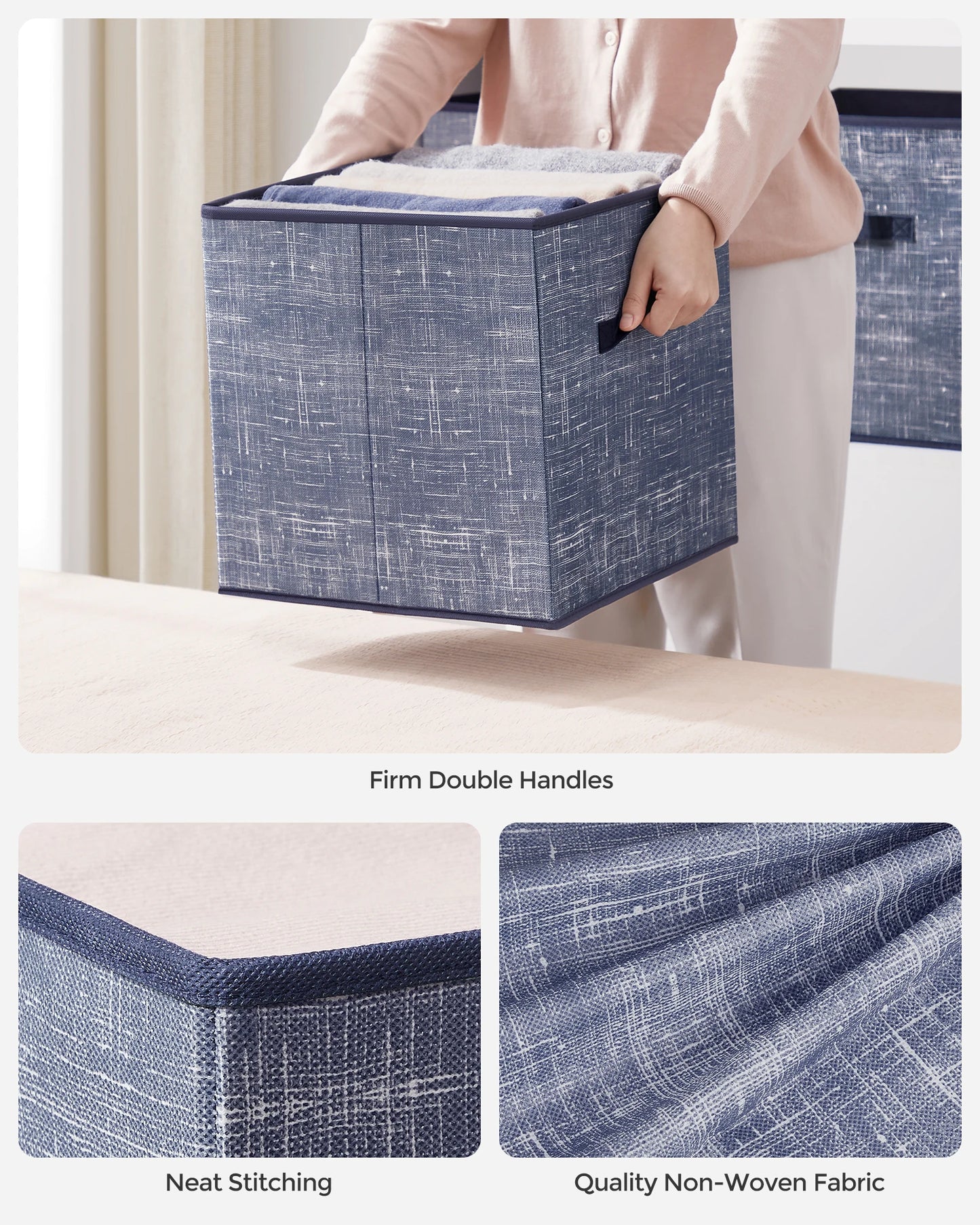 Storage Cubes, 11.8-Inch Non-Woven Fabric Bins