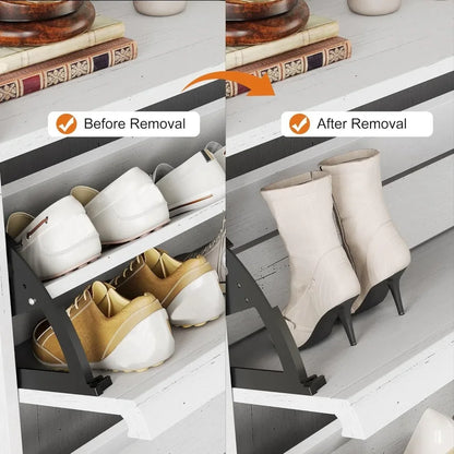 Wooden Shoe Cabinet with Flip Drawers