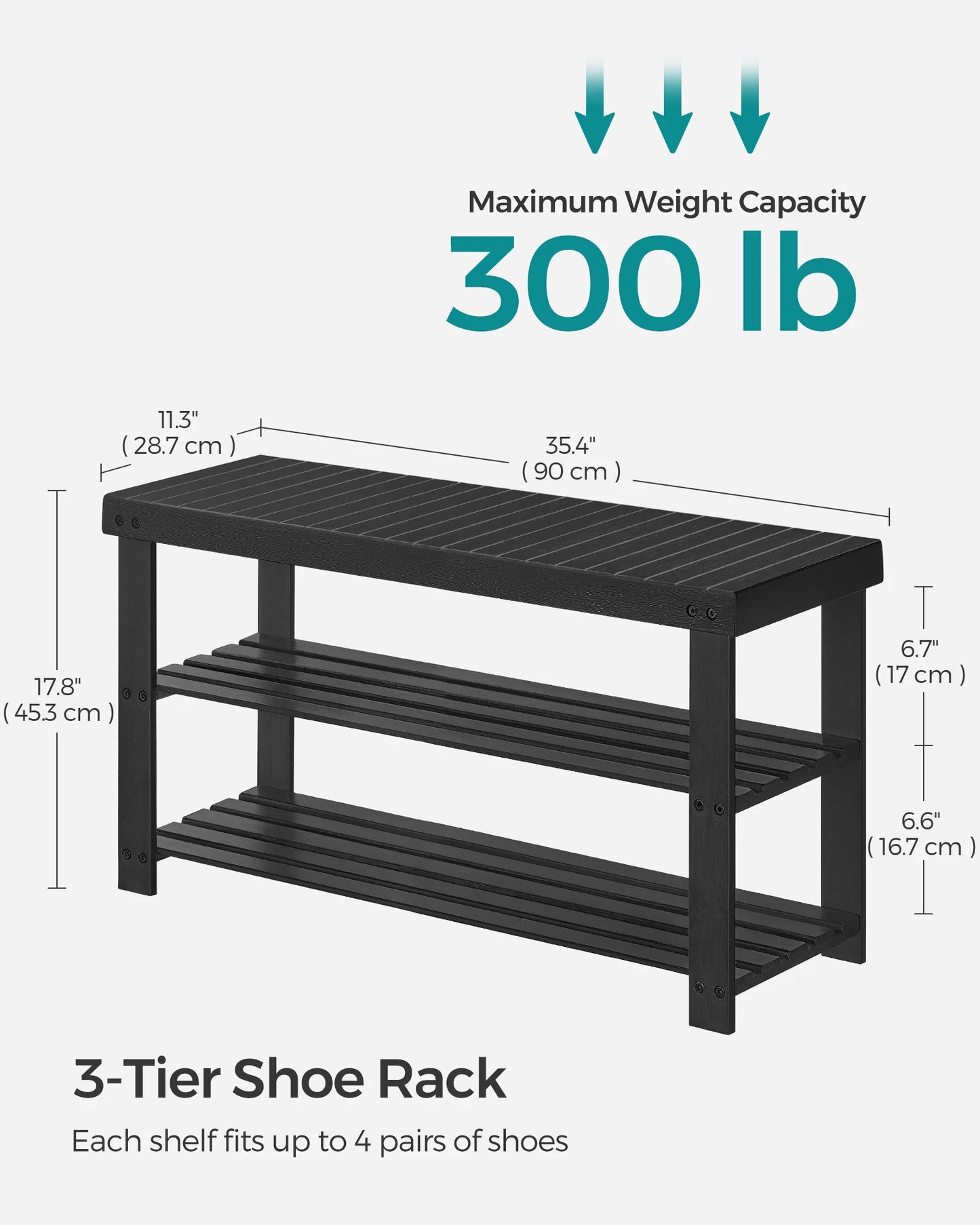 Bench 3-Tier Shoe Organizer