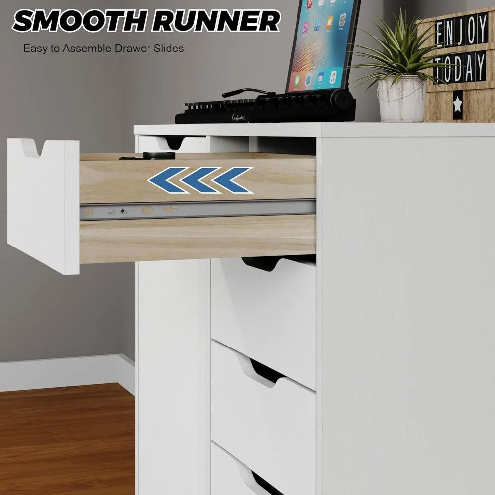 5-Drawer Wooden Storage Cabinet