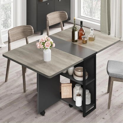 Folding Dining Table With Storage Shelf