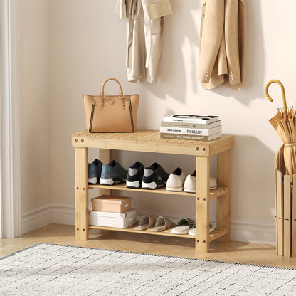 3 Tier Wood Shoe Cabinet