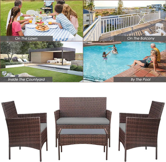 4 Pieces Outdoor Patio Furniture