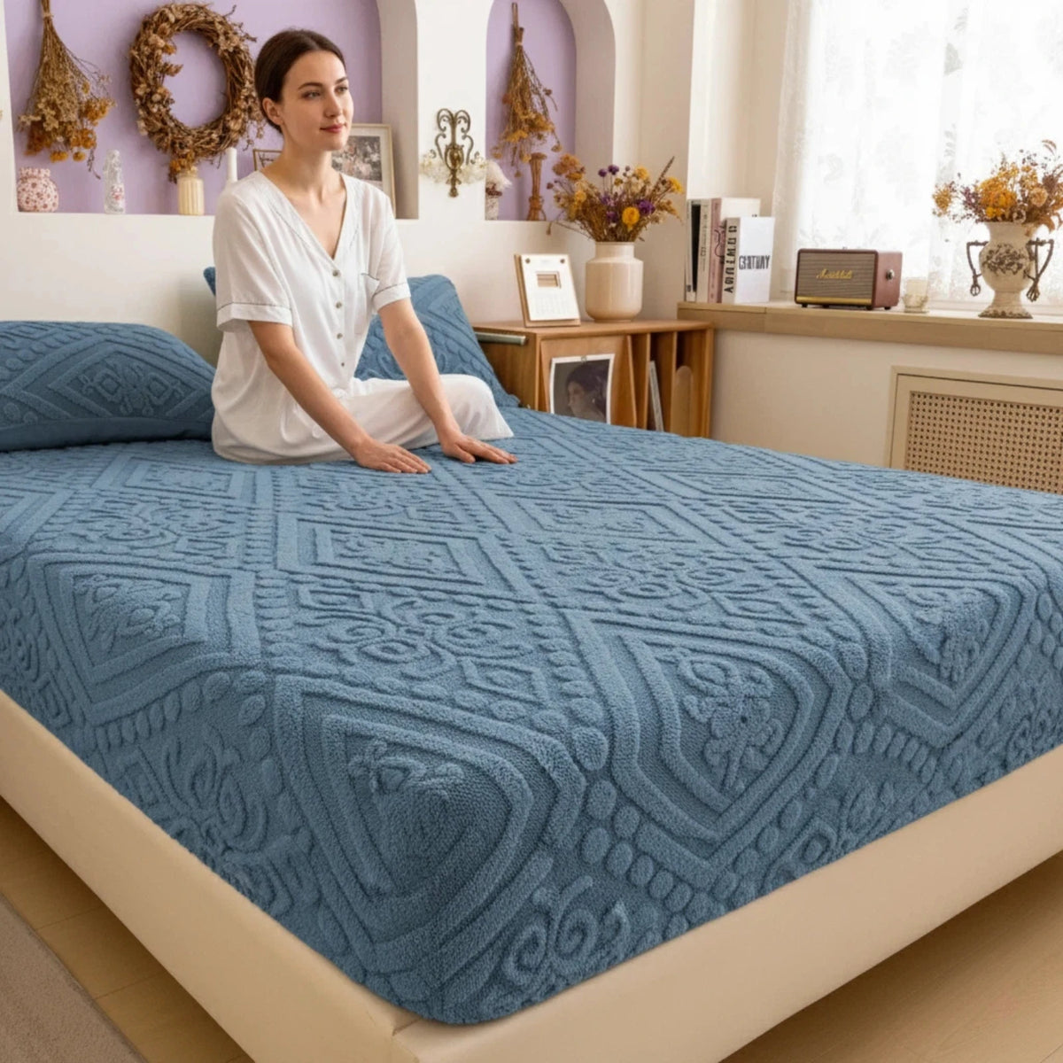 Plush Embossed Fitted Sheet