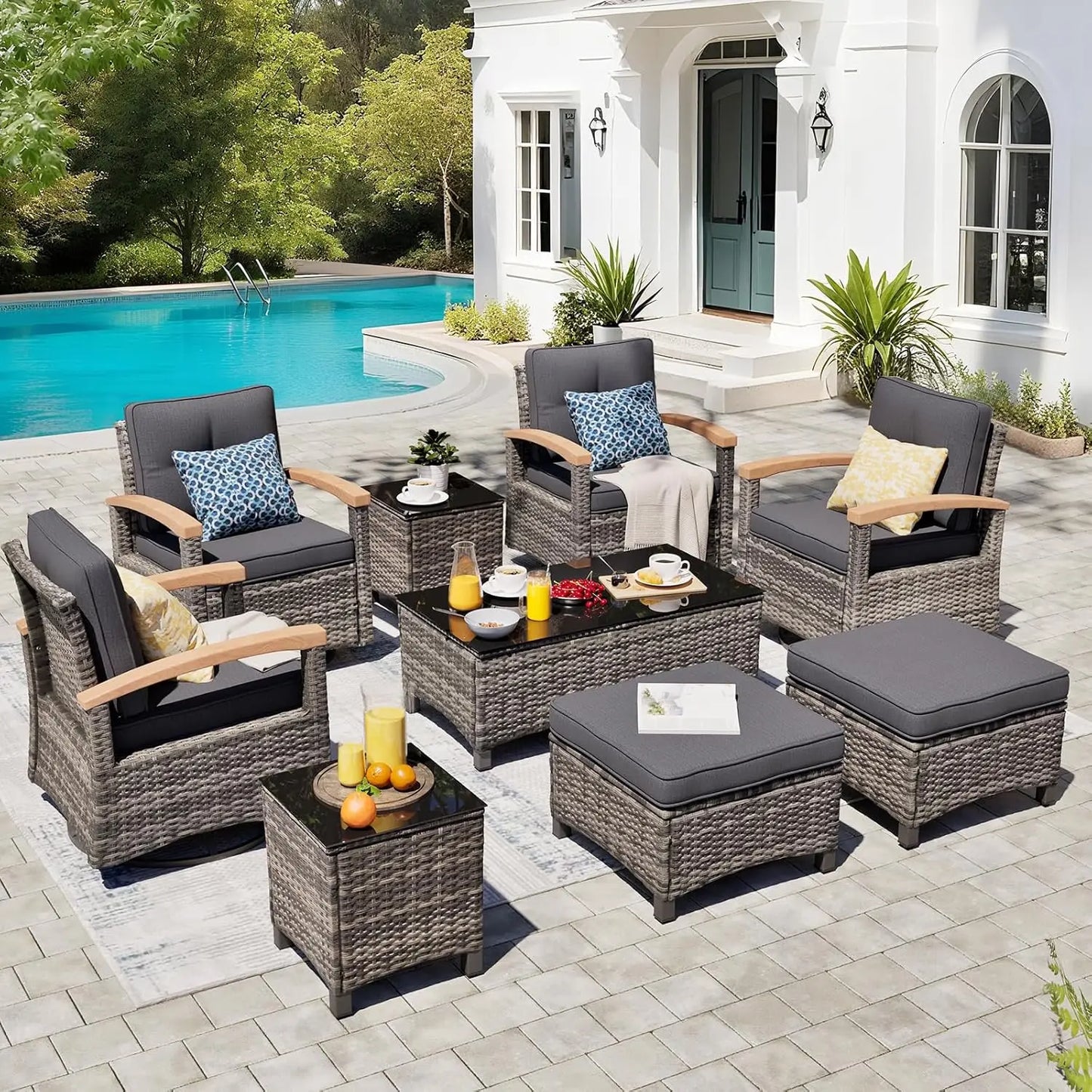 9 Pieces Outdoor Patio Furniture