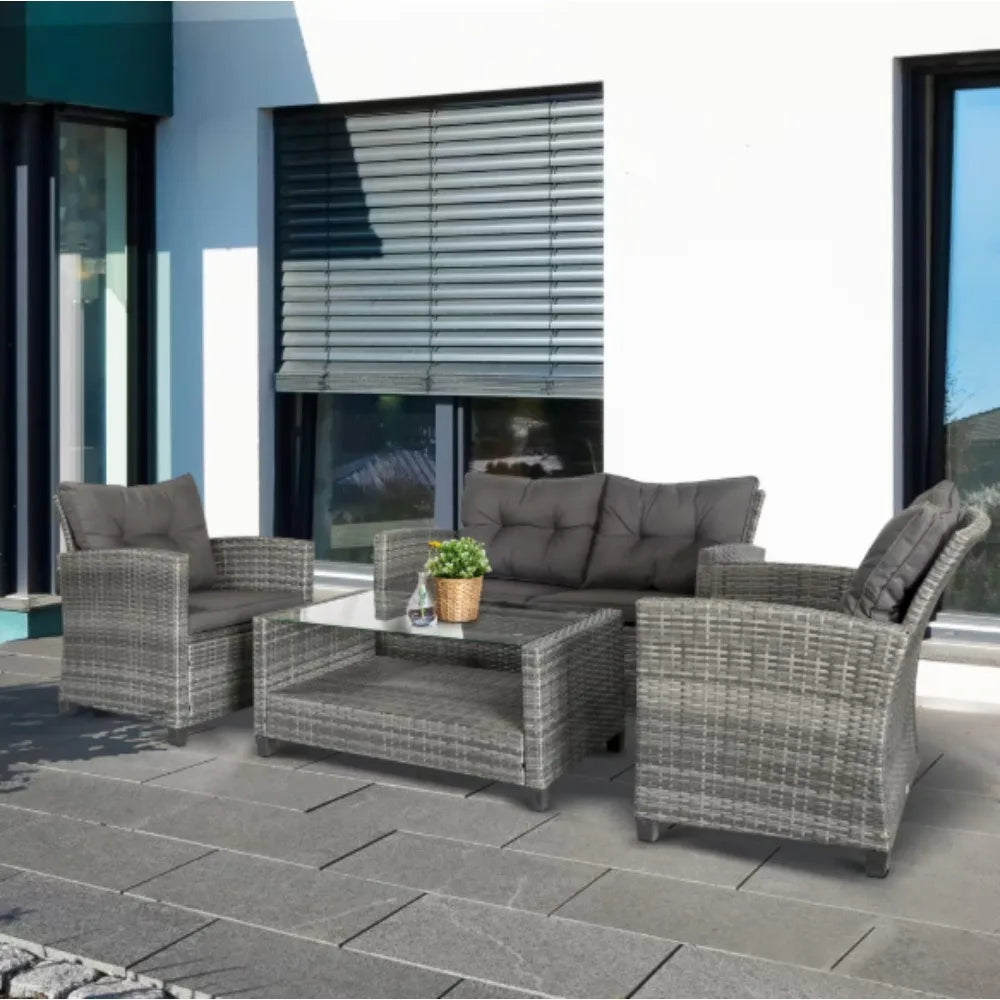 Patio Furniture Set with Cushions, Chairs