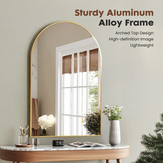 26"x38" Arched Metal Framed Mirror