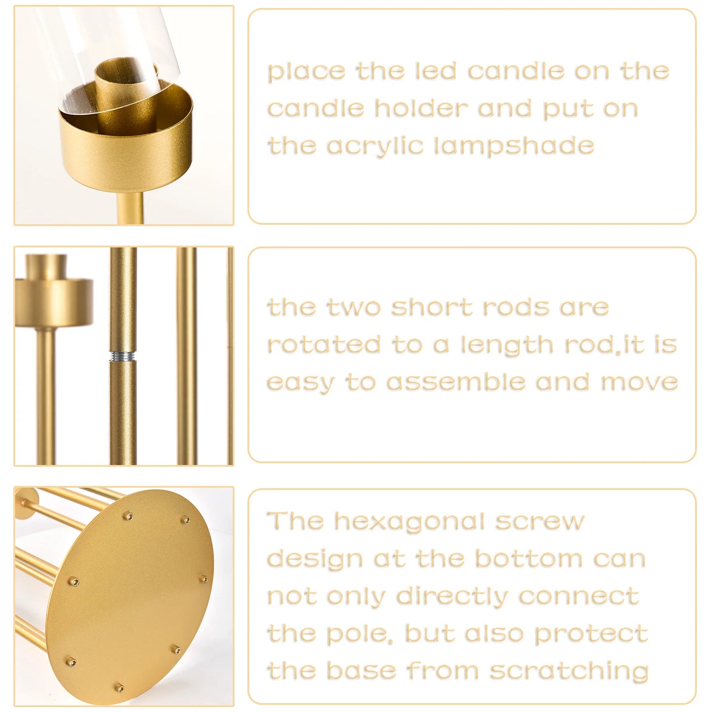 4 Sets 7 Arms Floor Candelabra