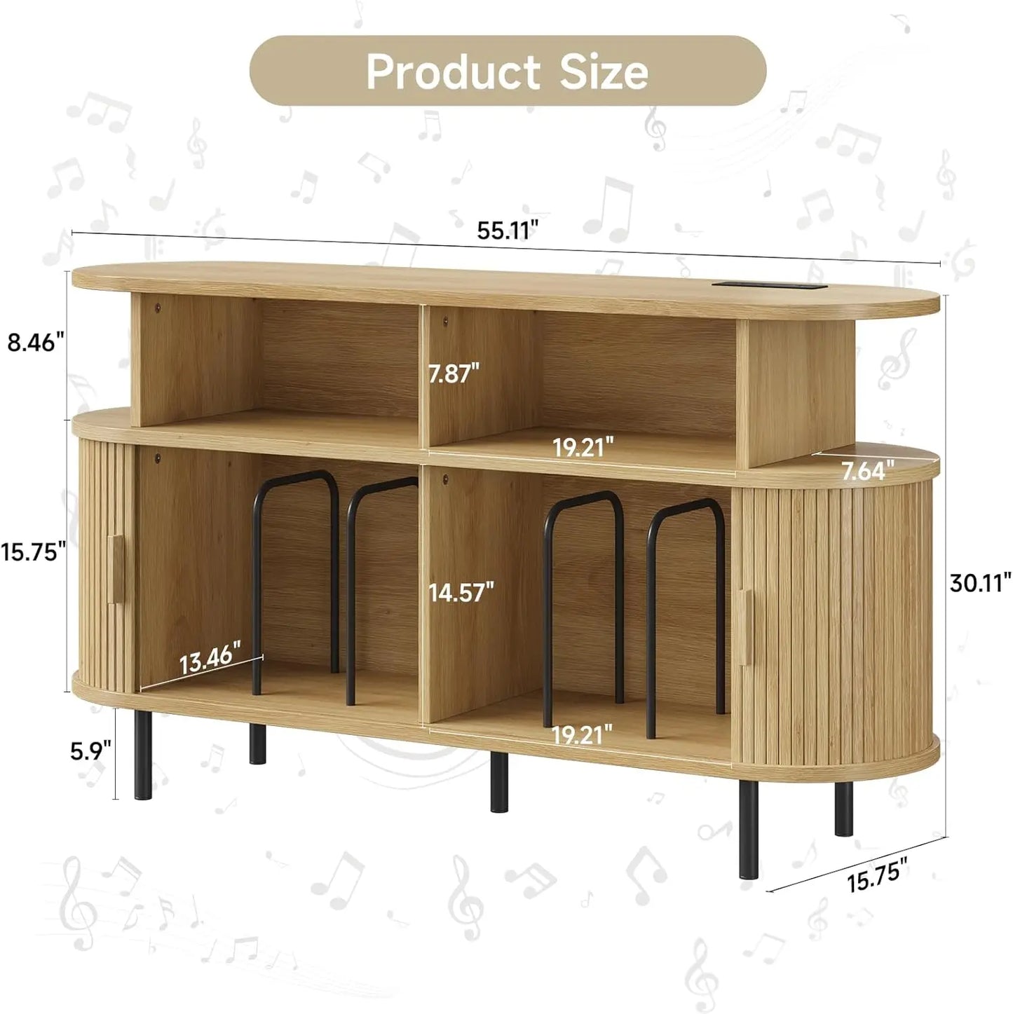 55" (140cm) Record Player Stand