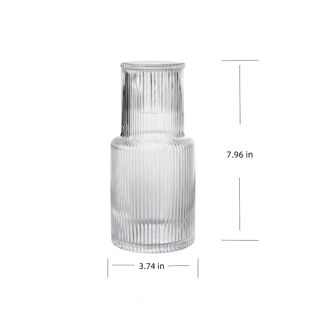 30 Ounce Clear Ribbed Glass Pitcher