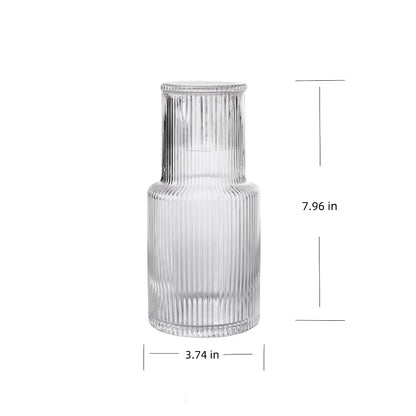 30 Ounce Clear Ribbed Glass Pitcher