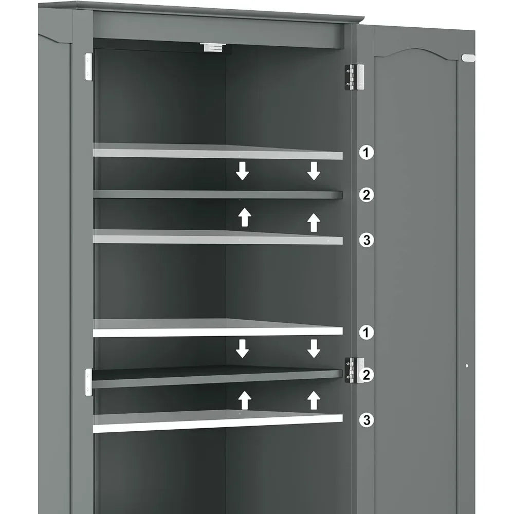72" Tall Pantry Cabinet Freestanding Wooden