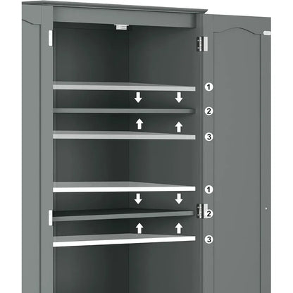72" Tall Pantry Cabinet Freestanding Wooden