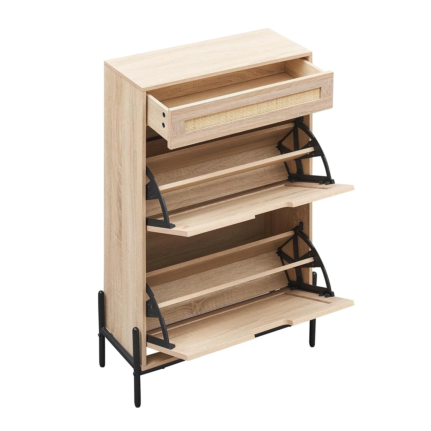 Hidden Shoe Cabinet With 2 Flip Doors 1 Drawer Narrow